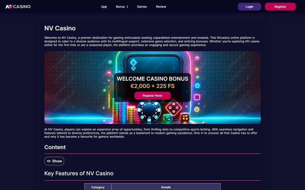 Avis sur NV Casino 2026 : Bonus, application et connexion : le test ultime Avis sur NV Casino 2026 : Bonus, application et connexion : le test ultime
